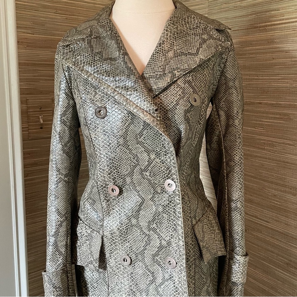 Vintage 1960s French Snakeskin Trench Jacket - Picture 2 of 6